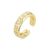 Elegant CZ Crescent Moon Stars 925 Sterling Silver Adjustable Ring