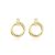 Geometry Double Circles Cross 925 Sterling Silver Stud Earrings