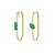 Elegant Asymmetry Waterdrop Rectangle CZ U Shape 925 Sterling Silver Hoop Earrings