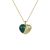 Women Natural Malachite CZ Heart 925 Sterling Silver Necklace