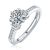 Masculine Six Claw Moissanite CZ 925 Sterling Silver Adjustable Ring