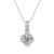 Sweet Moissanite CZ Four Petal Flower 925 Sterling Silver Necklace