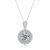 Elegant CZ Border Moissanite Flower 925 Sterling Silver Necklace