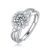 Women Moissanite CZ Edelweiss Flower 925 Sterling Silver Adjustable Ring