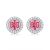 Girl Pink Round Moissanite CZ 925 Sterling Silver Stud Earrings