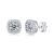 Promise Geometry Moissanite CZ Square 925 Sterling Silver Stud Earrings