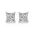 Simple Geometry Moissanite CZ Baguette 925 Sterling Silver Stud Earrings