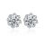 Women Moissanite CZ Flower 925 Sterling Silver Stud Earrings