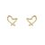 Wedding Hollow Heart 925 Sterling Silver Stud Earrings