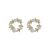 Women Shell Pearl Olive Leaf Garland 925 Sterling Silver Stud Earrings
