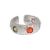 Fashion Colorful Round CZ 925 Sterling Silver Adjustable Ring