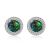 Simple Round Created Opal CZ Circle 925 Sterling Silver Stud Earrings