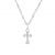 Modern Gorgeous CZ Cross 925 Sterling Silver Necklace