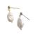 Elegant Oval Natural Pearls 925 Sterling Silver Dangling Earrings