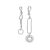 Asymmetry Hollow Twisted Chain Natural Crystal 925 Sterling Silver Dangling Earrings