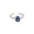 Elegant Oval Blue CZ New 925 Sterling Silver Adjustable Ring