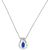 Women Blue Oval CZ River 925 Sterling Silver Necklace