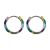 Colorful Epoxy Circle 925 Sterling Silver Huggie Hoop Earrings
