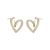 Wedding Twisted Lines CZ Heart 925 Sterling Silver Stud Earrings