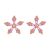 Honey Moon Pink CZ FLowers 925 Sterling Silver Stud Earrings