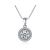 Women Micro Setting Round CZ 925 Sterling Silver Necklace