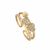 Honey Moon Double Layers CZ Heart 925 Sterling Silver Adjustable Ring