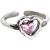 Friend's Irregular CZ Heart 925 Sterling Silver Adjustable Ring