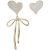 Asymmetry White Epoxy CZ Heart Bowknot 925 Sterling Silver Dangling Earrings