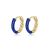 Office Blue Epoxy Twisted 925 Sterling Silver Huggie Hoop Earrings