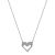 Promise CZ Hollow Heart 925 Sterling Silver Necklace