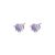 Honey Moon Blue Purple Fading CZ Heart 925 Sterling Silver Stud Earrings