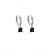 Office Black Geomtry Square 925 Sterling Silver Hoop Earrings