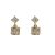 Elegant Geometry CZ Square 925 Sterling Silver Dangling Earrings