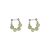 Women Four Round Green Created Nephrite 925 Sterling Silver Hoop Earrings