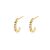 Graduation Colorful CZ C Shape 925 Sterling Silver Hoop Earrings