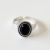 Classic Vintage Twisted Border Oval Black Agate 925 Sterling Silver Adjustable Ring