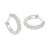 Office Twisted Round CZ 925 Sterling Silver Hoop Earrings