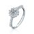 Women Moissanite CZ Sunflower 925 Sterling Silver Adjustable Ring