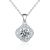 Women Beautiful Moissanite CZ Rose Flower 925 Sterling Silver Necklace