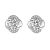 Gift Moissanite CZ  Four Leaves Clover 925 Sterling Silver Stud Earrings