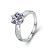 Classic Six Claw Moissanite CZ Square 925 Sterling Silver Adjustable Promise Ring