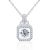 Casual Round Dancing Moissanite CZ Lock 925 Sterling Silver Necklace