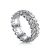 Modern Ear of Wheat CZ Leaves 925 Sterling Silver Adjustable Ring