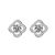 Gift Lucky Moissanite CZ Four Leaf Clover 925 Sterling Silver Stud Earrings