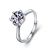 Simple Six Claw Moissanite CZ 925 Sterling Silver Adjustable Ring