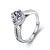Lady Round Moissanite CZ Babysbreath 925 Sterling Silver Adjustable Ring