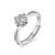 Wedding Classic Four Claw Round Moissanite CZ 25 Sterling Silver Adjustable Ring
