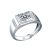 Men's Fashion Moissanite CZ Rectangle 925 Sterling Silver Ring