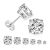 Minimalism Simple Four Claw Round CZ 925 Sterling Silver Stud Earrings