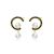 Party Black CZ C Shape Shell Pearls 925 Sterling Silver Stud Earrings